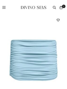 Divino Seas Light Blue Ruched Swim Skirt